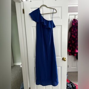 Maxi Royal Blue Dress - One Sleeve